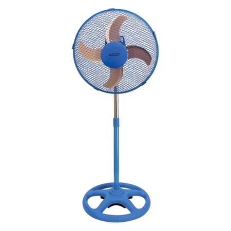 Brentwood Kool Zone 3 Speed 12 in Oscillating Stand Fan in Blue