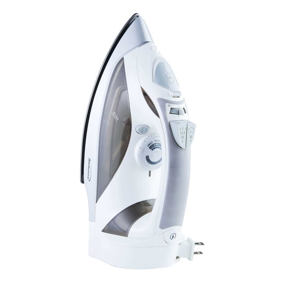 Brentwood 1,200-Watt Nonstick Steam Iron with Retractable Cord, White