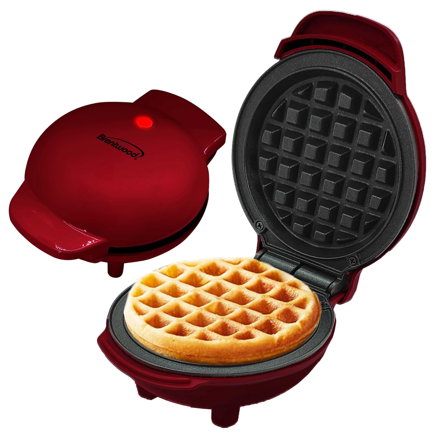 Brentwood Non-Stick Mini Waffle Maker, Red