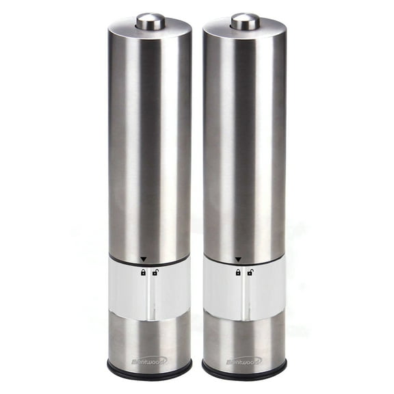 Brentwood SG-2321S Electric Blue LED Stainless Steel Salt and Pepper Adjustable Ceramic Grinders