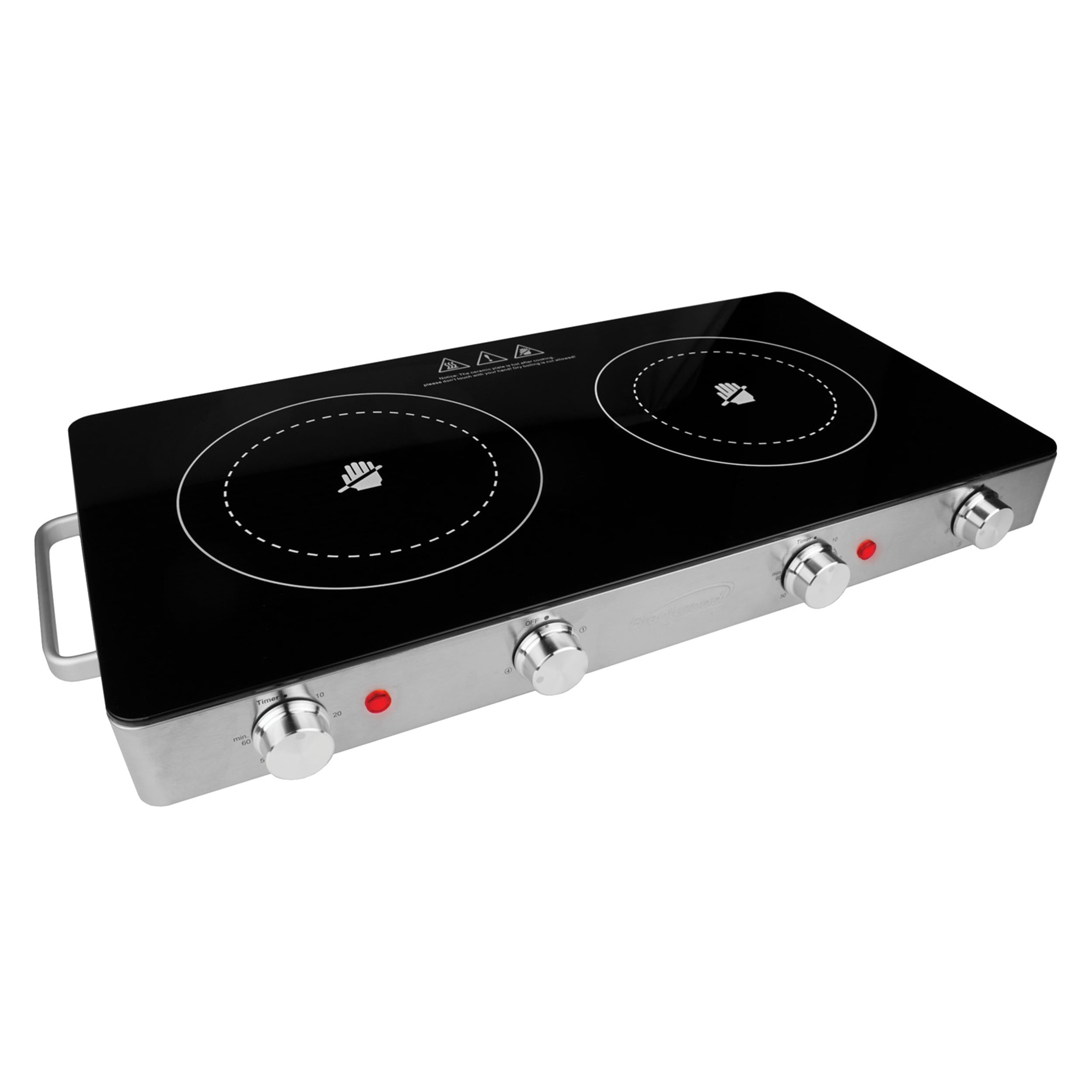 Double Infrared Burner 7.1 in. Stainless Steel Sliver Countertop Hot P