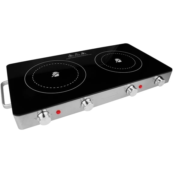 Brentwood Select 24" 2-Coil Black/Silver Infrared Electric Countertop Burner