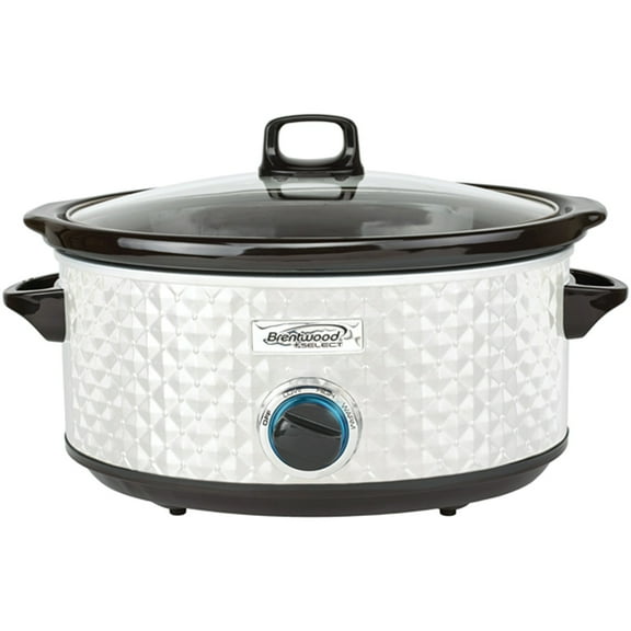 Brentwood Select 7 qt Slow Cooker, Pearl White