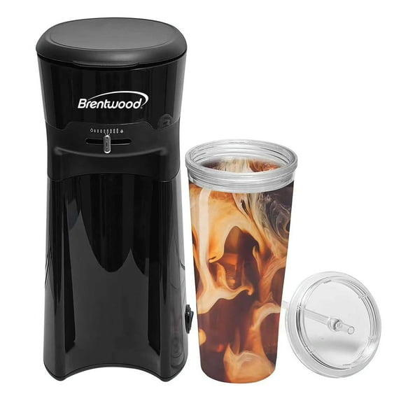 Brentwood Single-Serve Iced Coffee and Tea Maker with Reusable Filter, KT-2121BK