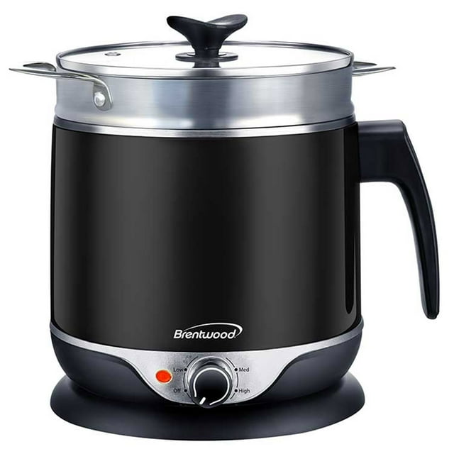 Brentwood 1.9Qt Stainless Steel Cordless Electric Hot Pot, Food Steamer ...