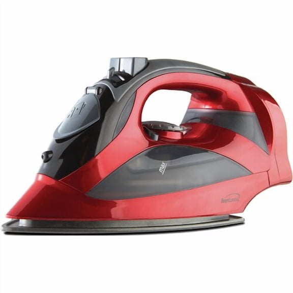 Brentwood MPI-59R Non-Stick Steam Iron with Retractable Cord, Red