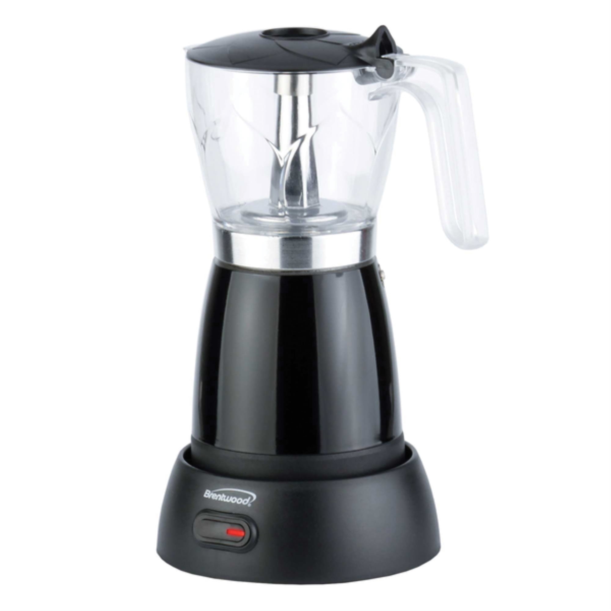 Brentwood TS-119BK 6-Cup Electric Moka Pot Espresso Machine (Black