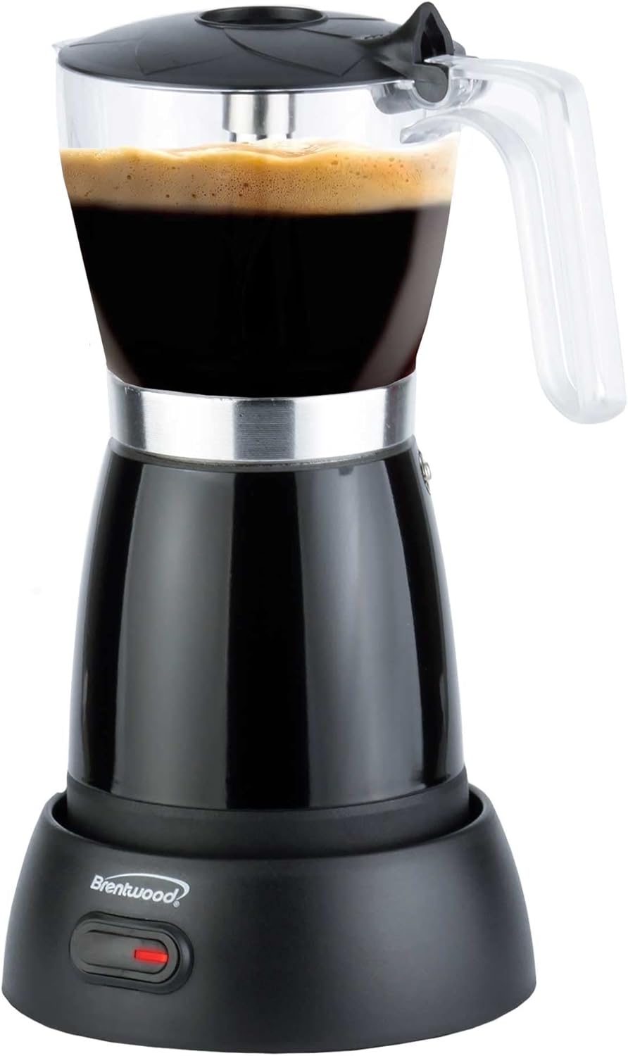 Brentwood TS119BK Electric Moka Pot Espresso Machine, 6 servings