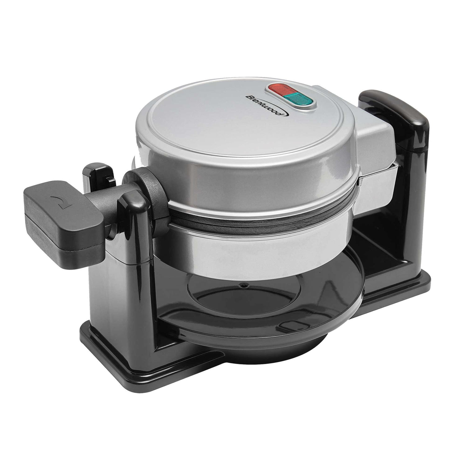 Silver 5-Inch Non-Stick Rotating Belgian Waffle Maker