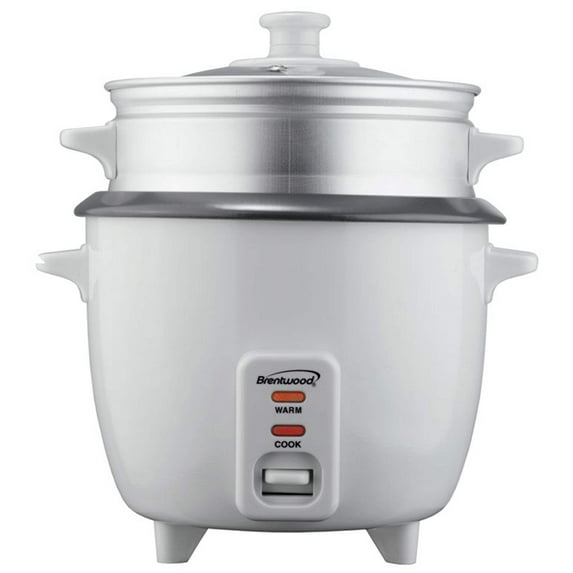 Brentwood TS-380S 10-Cup Uncooked/20-Cup Cooked Rice Cooker and Food Steamer, White