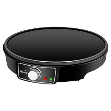 Brentwood TS-602BK 12-In. 1,000-Watt Electric NonStick Crepe Pancake Maker and Griddle with Spatula and Spreader