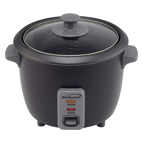 Brentwood TS-700BK 4-Cup Uncooked/8-Cup Cooked Rice Cooker and Food Steamer, Black
