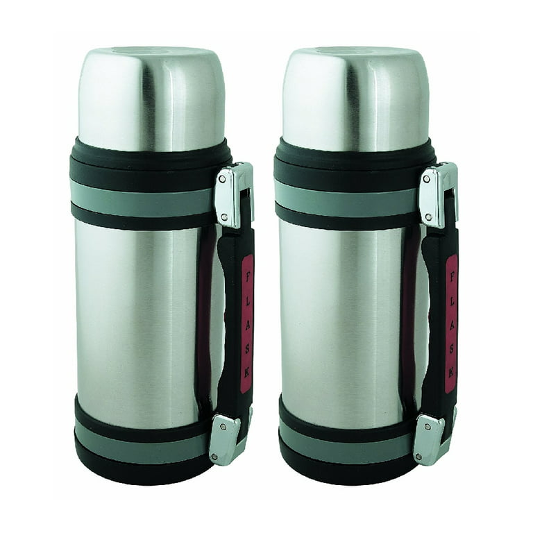 Brentwood Vacuum Bottle Thermos 1.5 Liter Stainless Steel Wide Mouth, 2 Pack