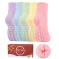thumbnail image 1 of Hipuroga Slipper Socks Anti-Slip Fuzzy Socks for Women Hospital Socks Home Plush Microfiber Sleeping Warm Socks House Fleece redyellowgreenbluepurple Female Crew, 1 of 6