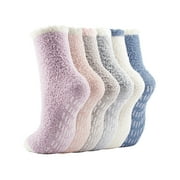 Breslatte Slipper Socks Women Fuzzy Warm Cozy Home Plush Microfiber Sleeping House Micro Fleece colorful Female Crew