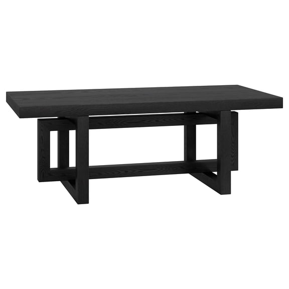 Breslow 47" Wide Rectangular Coffee Table in Black Grain
