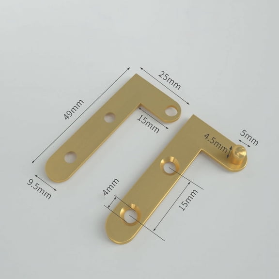 Bress Pivot Hinges Offset Knife Hinges Rotating Hinges for Wardrobe Door and Table Accessories Golden 49x25mm Hole: 4mm diy