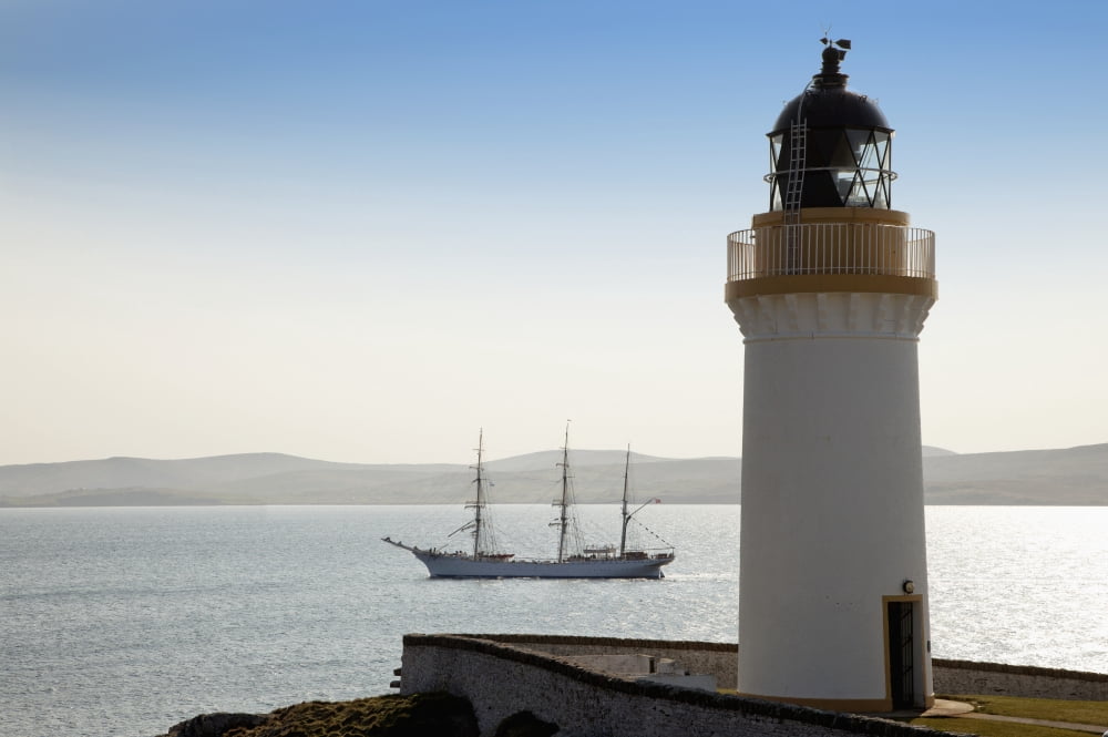 Bressay Lighthouse Bressay Scotland Canvas Art - John Short Design Pics (19 x 12)