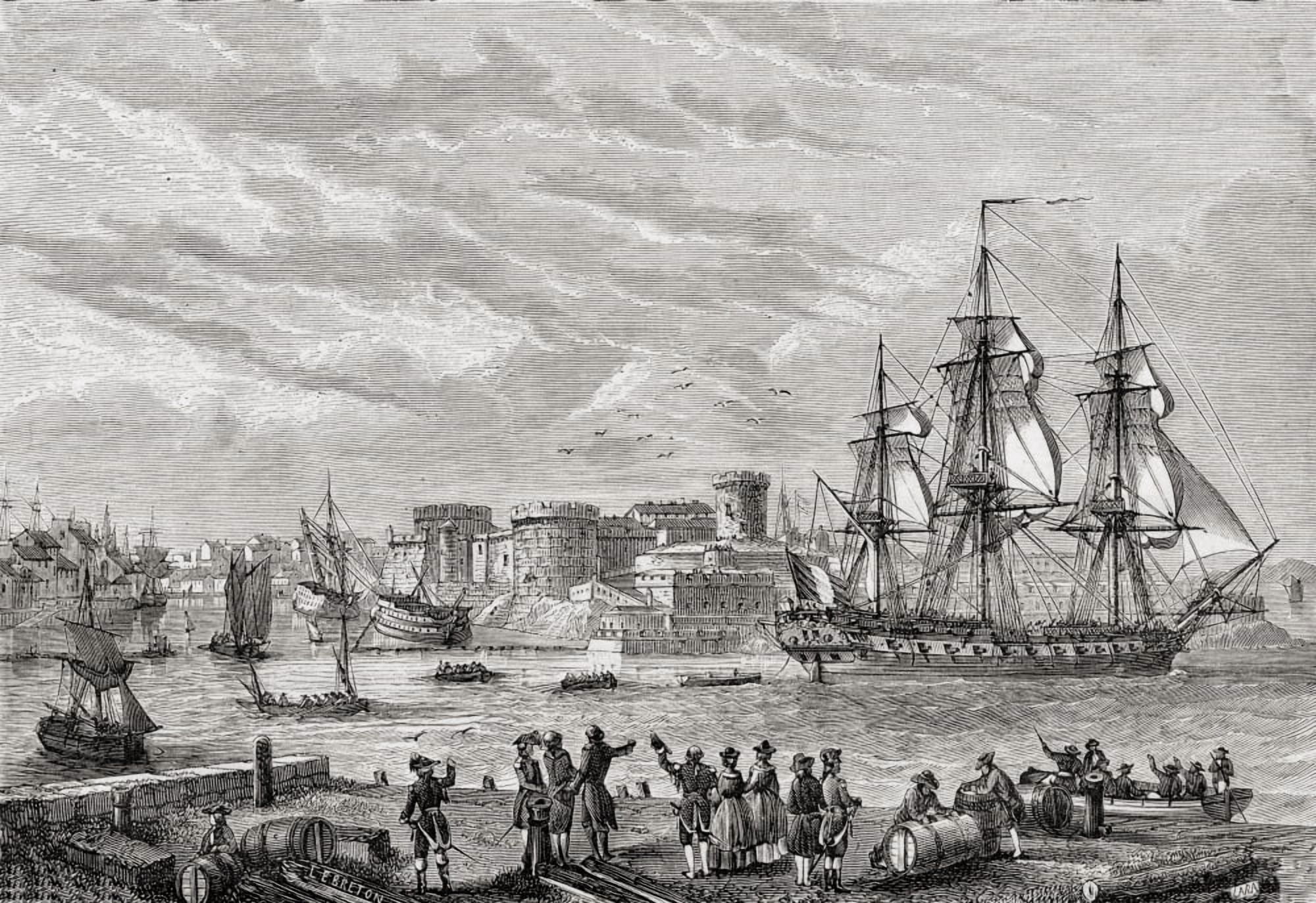 Brest France In 1791 Engraved By Lebreton From Histoire De La Revolution Francaise By Louis Blanc Canvas Art - Ken Welsh Design Pics (36 x 24)