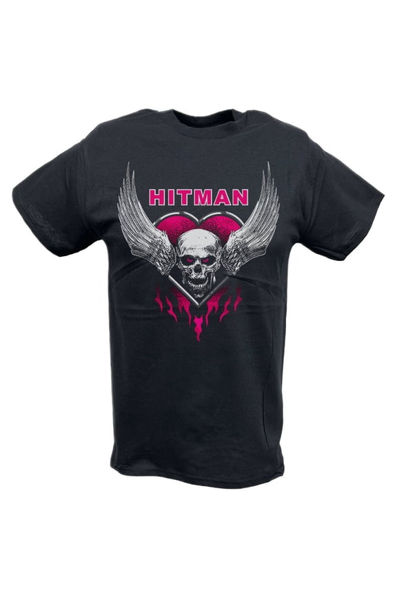 Bret Hart Hitman Winged Skulls Pink Eyes T-shirt