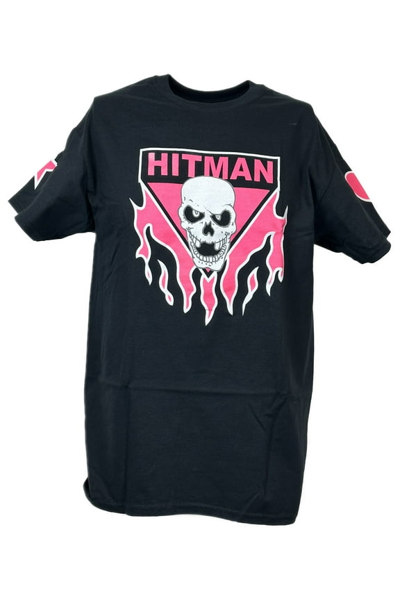 Bret Hart Ring Series Black Pink Skull Mens T-shirt 3XL