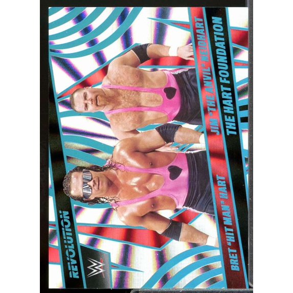 Bret "Hit Man" Hart/Jim Neidhart Card 2022 Revolution WWE Sunburst #135