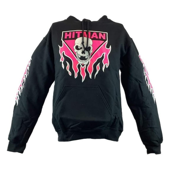 Bret Hitman Hart Black Pink Pullover Hoody Sweatshirt New L