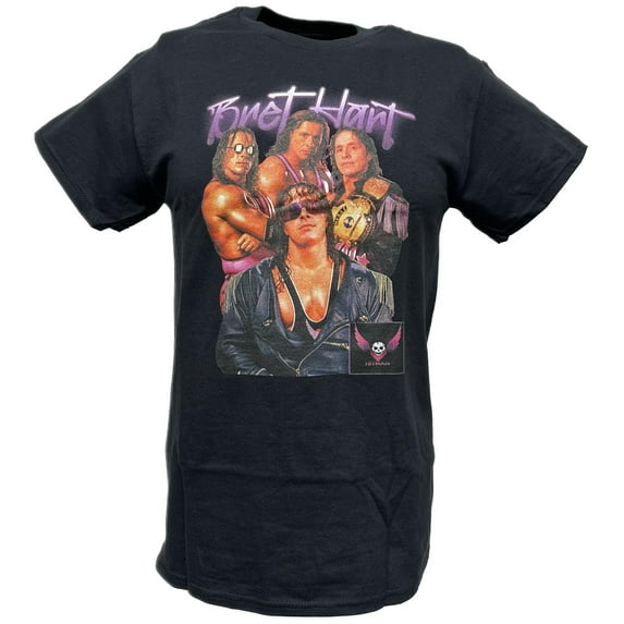 Bret Hitman Hart Neon Sign Mens Black T-shirt