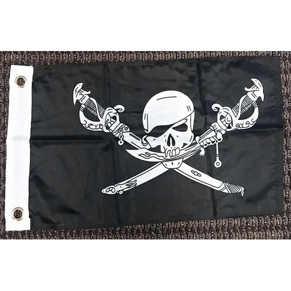 Brethren Of The Coast Polyester 12X18 Inch Flag Pirate Ship Banner Jolly Roger