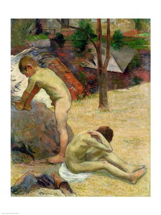 Breton Boys Bathing 1888 Canvas Art - Paul Gauguin (18 x 24)