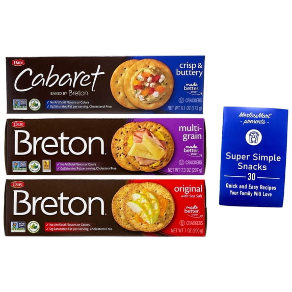 Crackers - 3 Flavors: Cabaret, Multi-Grain, Original + MerlinsMart Zine | Breton