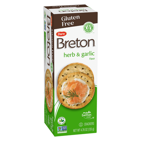 Breton Herb & Garlic Gluten Free Crackers, 4.76 oz