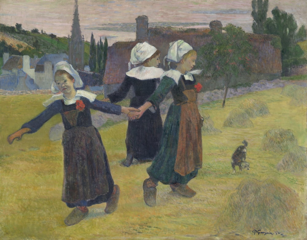 Breton Girls Dancing Canvas Art - (36 x 24)