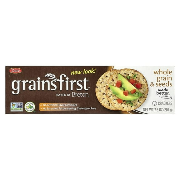 Breton Original Crackers, Grains First, Crackers, Whole Grains & Seeds , 7.3 oz Pack of 2
