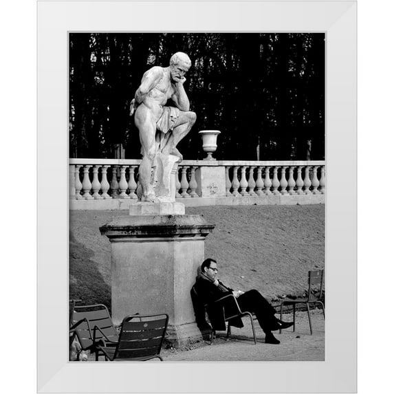 Breton, Stephane 15x18 White Modern Wood Framed Museum Art Print Titled - Jardin Du Luxembourg