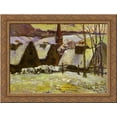 thumbnail image 1 of Breton village under snow 24x18 Gold Ornate Wood Framed Canvas Art by Paul Gauguin, 1 of 2