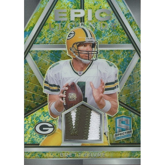 Brett Favre 2024 Spectra Neon Splatter Jersey Patch SSP Green Bay Packers 6/8