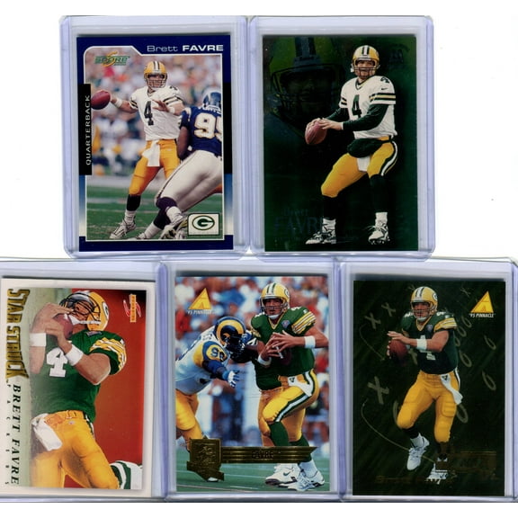 Brett Favre Green Bay Packers Assorted Football Cards 5 Card Lot