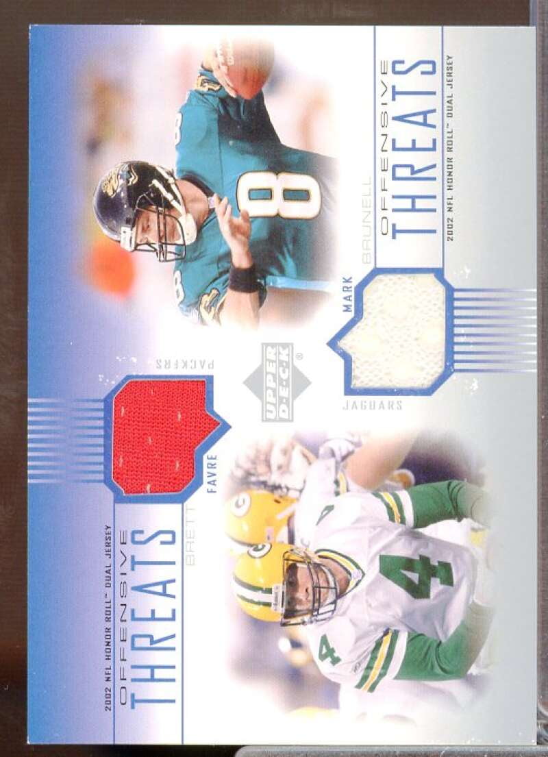 Brett Favre/Mark Brunell 2002 Honor Roll Offensive Threats Dual Jerseys #OTBF