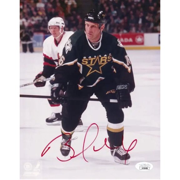 Brett Hull Signed Dallas Stars 8x10 Hockey Action Photo, Obtained in Person, JSA Authenticated