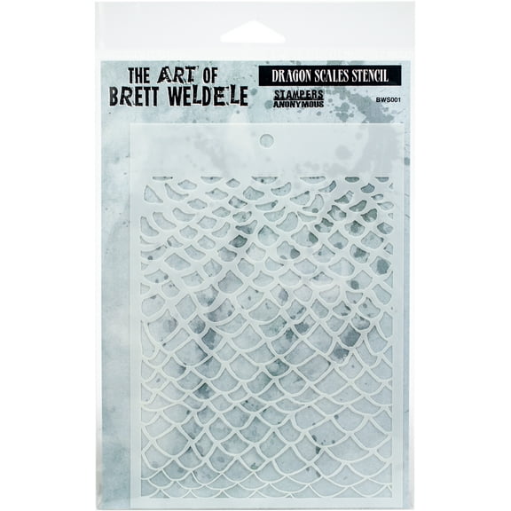 Brett Weldele Stencils 6.5"X4.5"-Dragon Scales