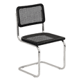 thumbnail image 1 of Breuer Chair Company Marcel Breuer B32 Cesca Cane Cantilever Side Chair w/ Chrome Steel Frame Black Wood & Black Cane (Made in Italy) by Furnish Theory, 1 of 12