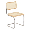 thumbnail image 1 of Breuer Chair Company Marcel Breuer B32 Cesca Cane Cantilever Side Chair w/ Chrome Steel Frame Natural Wood & Natural Cane (Made in Italy) by Furnish Theory, 1 of 15
