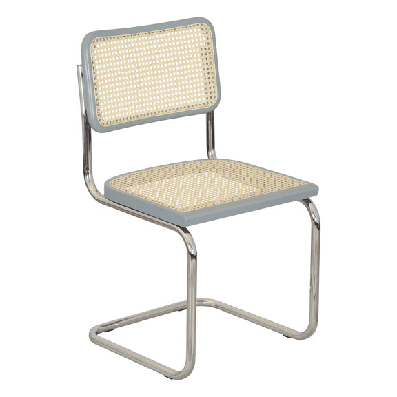Breuer Chair Company Marcel Breuer B32/S32 Cesca Cane Cantilever Side Chair w/ Chrome Frame & RAL 7045 Telegray Wood (Made in Italy) by Furnish Theory