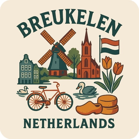 Breukelen Netherlands Keepsakes Souvenir Vinyl Sticker – Destination Travel Keepsake Collectible (4-Inches Wide)