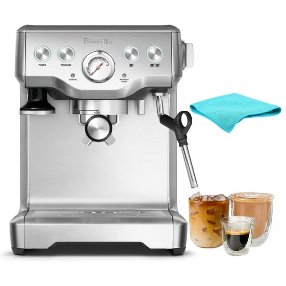 Breville BES8 Series Infuser Espresso Machine, Precise Espresso Extraction, Auto Purge, Brushed Stainless Steel, Ideal for Iced Coffee, Espresso, Cold Brew Coffee, Latte, Cappuccino