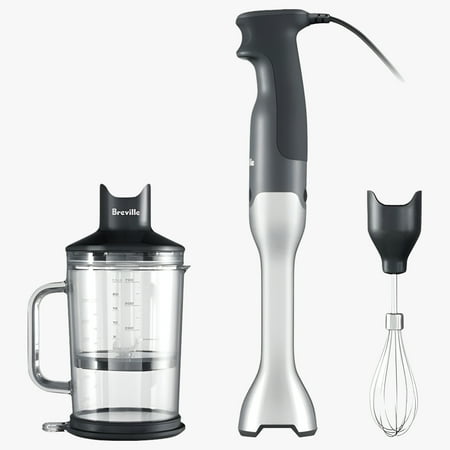 Breville - Control Grip Immersion Blender, 280W with 15 speed settings - Brushed Stainless Steel