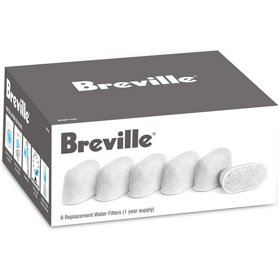 Breville BWF100 Single Cup Brewer Replacement Charcoal Filters Impurity - White