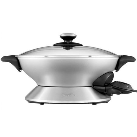 Breville - Hot Wok 6-Quart Electric Nonstick Wok - Stainless-Steel
