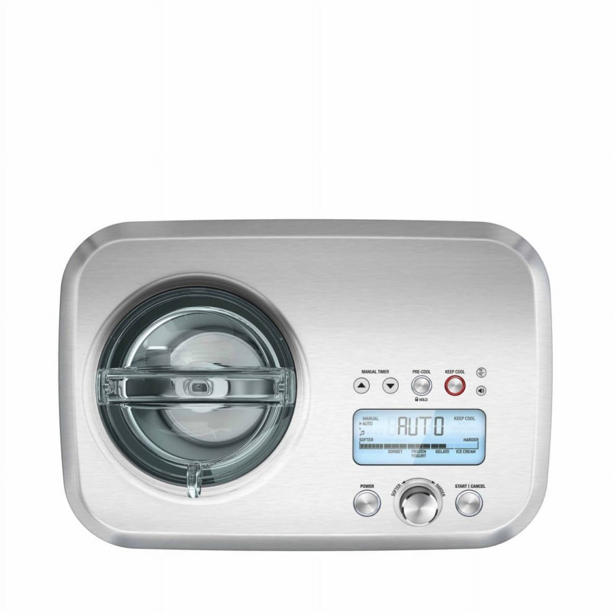 Stainless Steel Automatic Self-Cooling Ice Cream Maker with LCD Display
